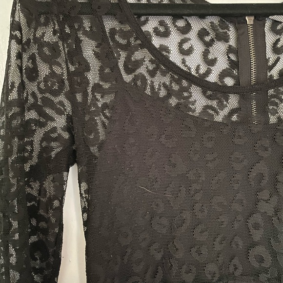 black leopard print mesh dress - Picture 5 of 5